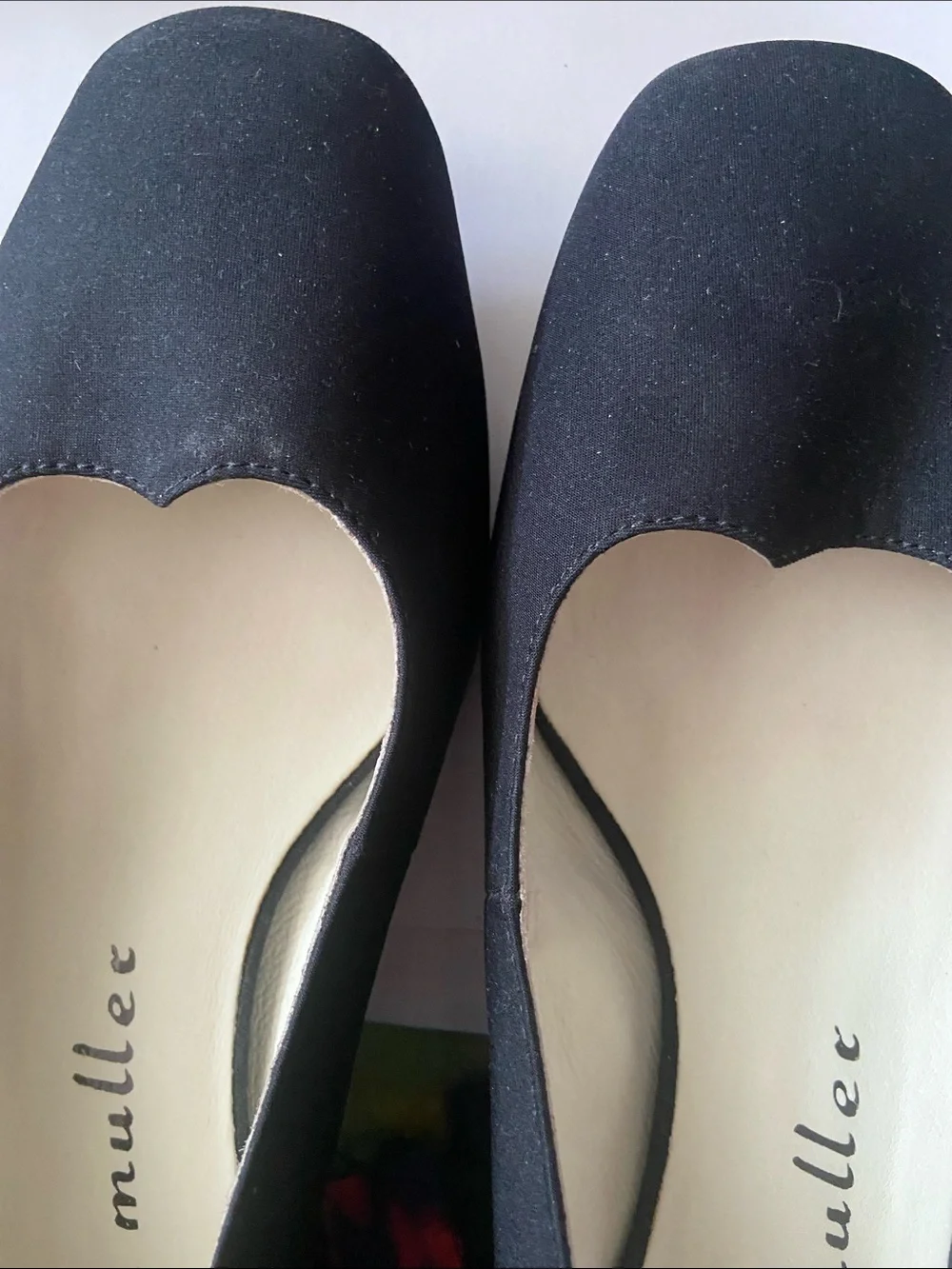 Bettye Muller Black Textile Slingback Block Heels Bow Accent sz 7
